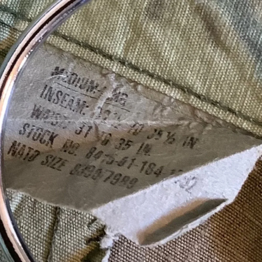 Military Woodland Camo Cargo Pants Mens Medium Long Ripstop Button Fly BDU